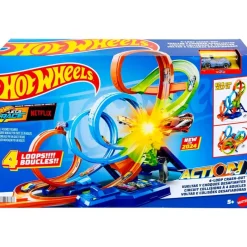 Hot Wheels Pista Colisión de 4 Loopings*MATTEL Hot