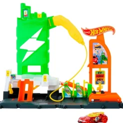 MATTEL Vehículos, Trenes Y Parkings-Hot Wheels Super Estación de Coches Eléctricos