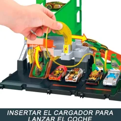 MATTEL Vehículos, Trenes Y Parkings-Hot Wheels Super Estación de Coches Eléctricos