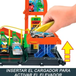 MATTEL Vehículos, Trenes Y Parkings-Hot Wheels Super Estación de Coches Eléctricos