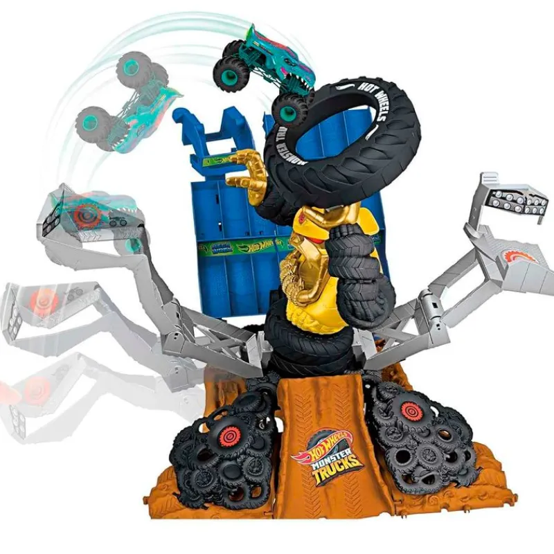 MATTEL Vehículos, Trenes Y Parkings-Hot Wheels Trucks Arena Mega Wrex vs Crushzilla