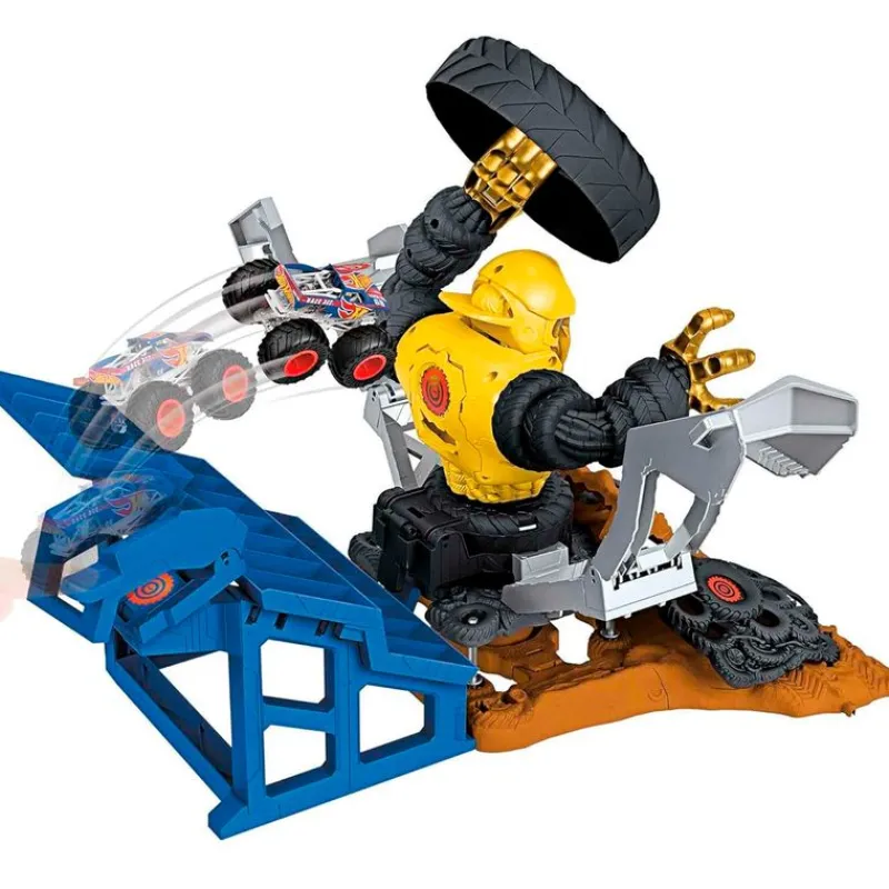 MATTEL Vehículos, Trenes Y Parkings-Hot Wheels Trucks Arena Mega Wrex vs Crushzilla