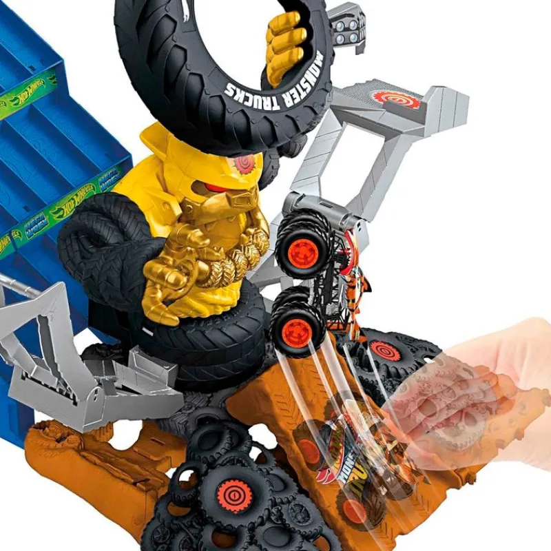 MATTEL Vehículos, Trenes Y Parkings-Hot Wheels Trucks Arena Mega Wrex vs Crushzilla