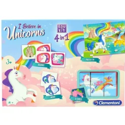 CLEMENTONI Juegos Y Juguetes Educativos-I Believe in Unicorns Edukit 4 en 1