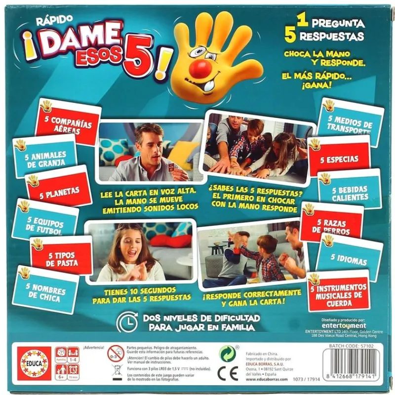 EDUCA Juegos De Mesa-Juego Dame Esos Cinco