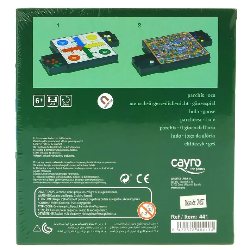 CAYRO Juegos De Mesa-Juego del Parchís y La Oca Magnético