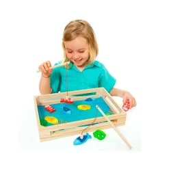 MOLTO Juegos De Madera|Primera Infancia Y Preescolar-Juego Pesca Magnético Madera 12 piezas