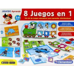 CLEMENTONI Juegos Y Juguetes Educativos-Kit 8 juegos en 1