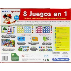 CLEMENTONI Juegos Y Juguetes Educativos-Kit 8 juegos en 1