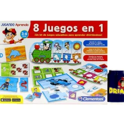 CLEMENTONI Juegos Y Juguetes Educativos-Kit 8 juegos en 1