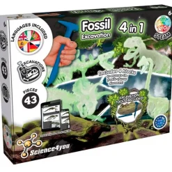 SCIENCE 4 YOU Juegos Y Juguetes Educativos-Kit Excavación 4 en 1 Dinosaurios