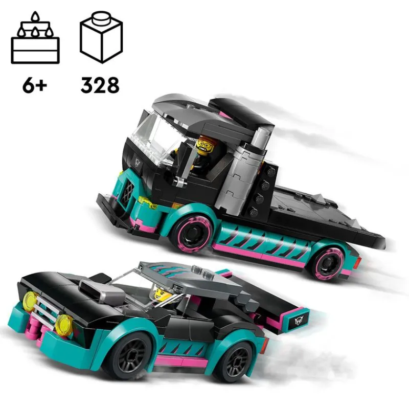 LEGO Lego-City Coche de Carreras y Camión de Transporte