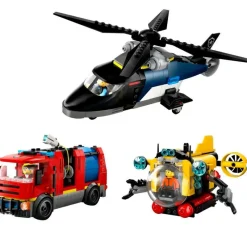 City Helicóptero, Camión Bomberos, Submarino*LEGO Outlet