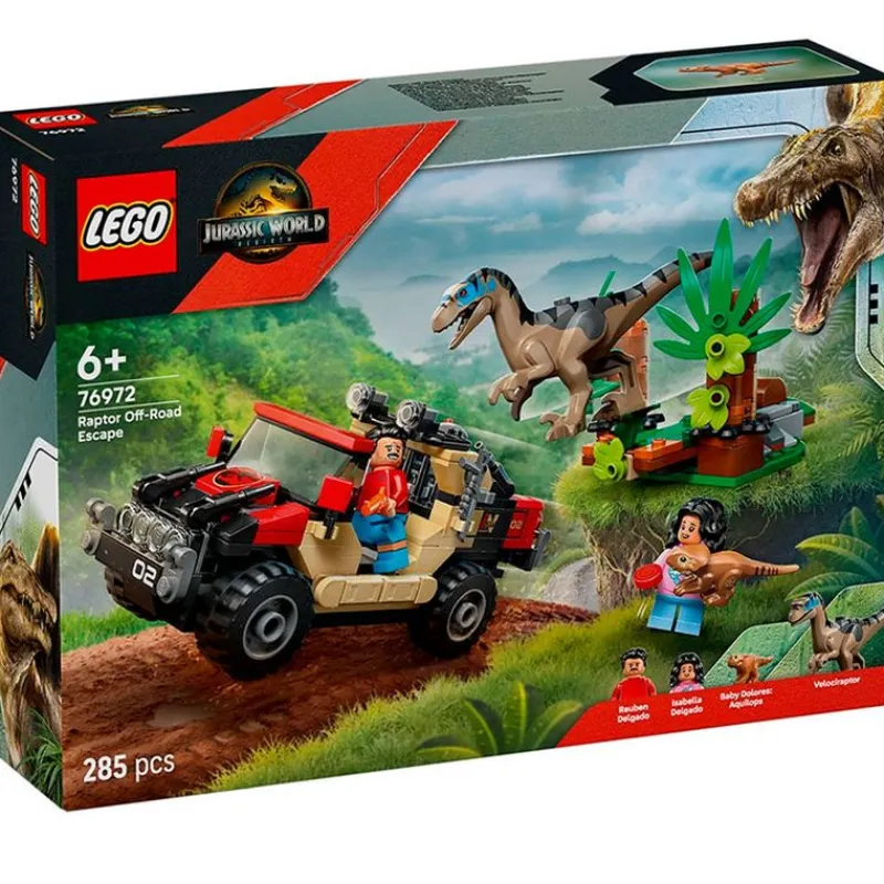 LEGO Lego-Jurassic World Huida en Todoterreno y Raptor al Acecho