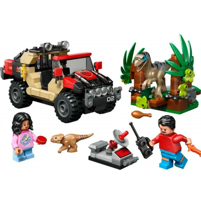 LEGO Lego-Jurassic World Huida en Todoterreno y Raptor al Acecho