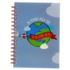 SELECCION DRIM Escolar-Libreta Espiral A6 "Mi mundo mola más si tú estás en él"