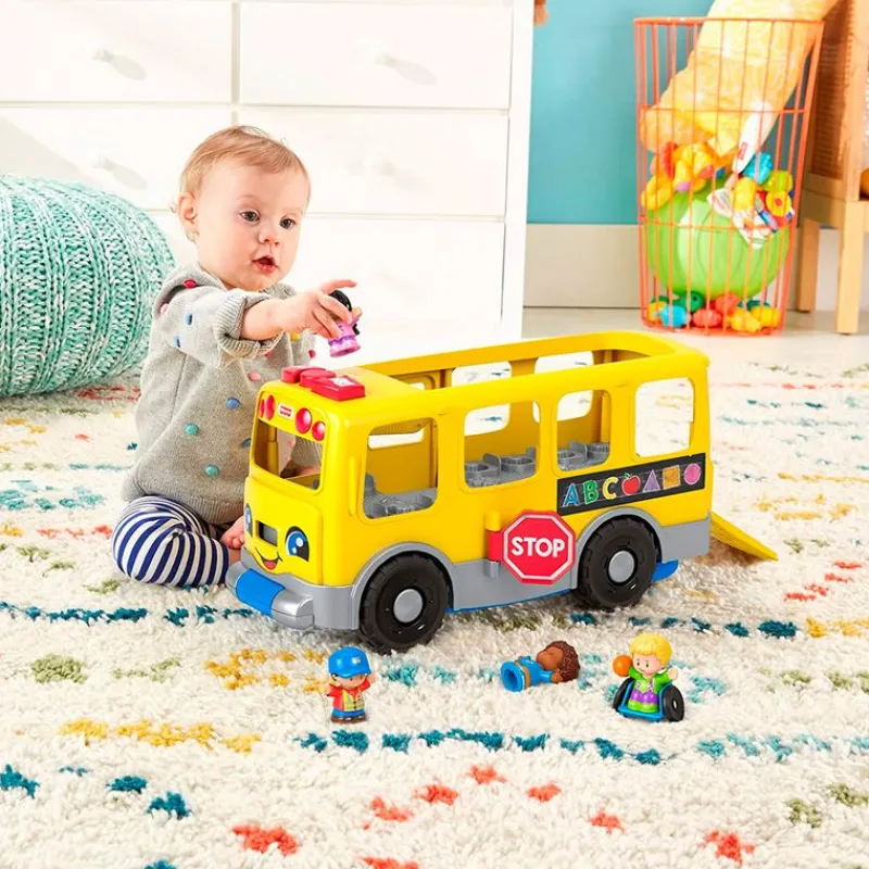 FISHER PRICE Primera Infancia Y Preescolar|Vehículos, Trenes Y Parkings-Little People Autobús Escolar Amarillo Grande