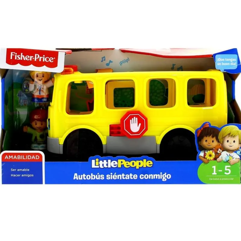 FISHER PRICE Primera Infancia Y Preescolar|Vehículos, Trenes Y Parkings-Little People Autobús Siéntate Conmigo.