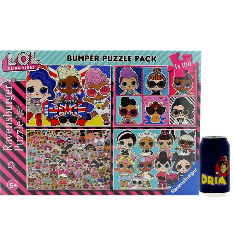 RAVENSBURGER Puzzles Y Construcciones-LOL Surprise Pack Puzzle 4x100 Piezas