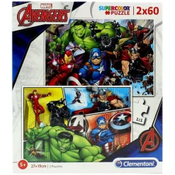 CLEMENTONI Puzzles Y Construcciones-Los Vengadores Puzzle 2x60 Piezas