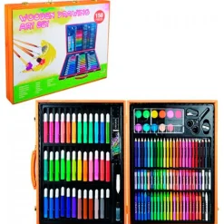 DRIM DISCOUNT Juegos De Madera|Manualidades-Maletín de Madera con Pinturas 150 Piezas