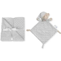 INTERBABY Complementos Para El Descanso|Regalos De Nacimiento-Manta Minky + Dou Dou Osito