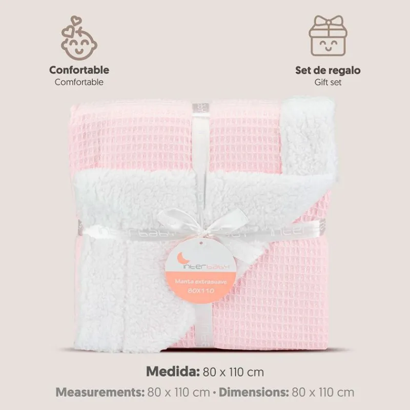 Manta para bebé Borreguito Rosa*INTERBABY
