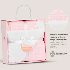 Manta para bebé Borreguito Rosa*INTERBABY
