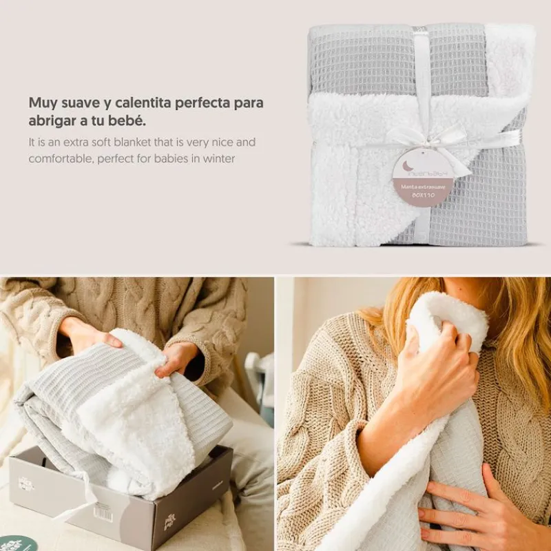Manta para bebé Borreguito Gris*INTERBABY Clearance