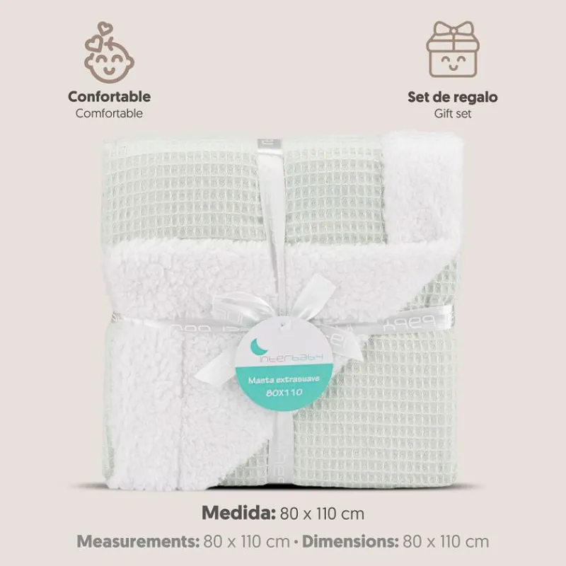 Manta para bebé Borreguito Menta*INTERBABY Best