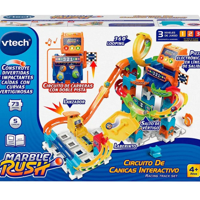 VTECH Primera Infancia Y Preescolar-Marble Rush Racing Track Set Circuito Canicas