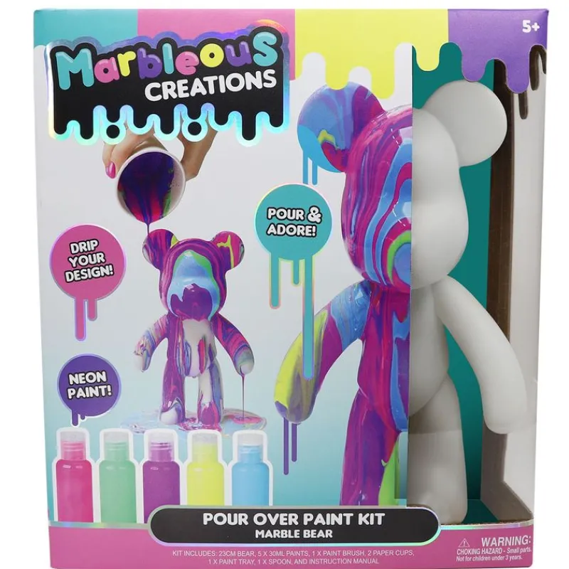 TOY PARTNER Manualidades-Marbleous Bear Crea tu Oso de Colores Neón