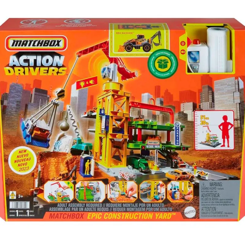 MATTEL Vehículos, Trenes Y Parkings-Matchbox Action Drivers Zona de Construcción