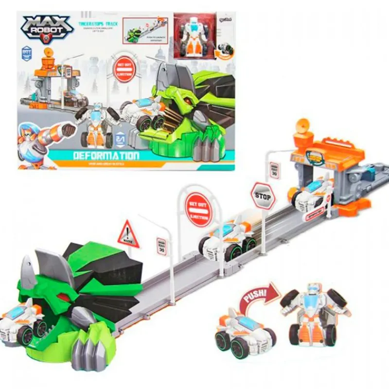 DRIM DISCOUNT Vehículos, Trenes Y Parkings-Max Robot Pista con Coche