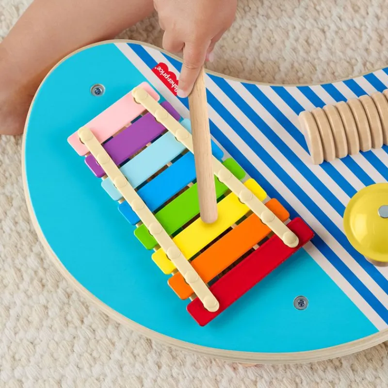 FISHER PRICE Juegos De Madera|Instrumentos Musicales-Mesa de Madera con 3 Instrumentos de Percusión