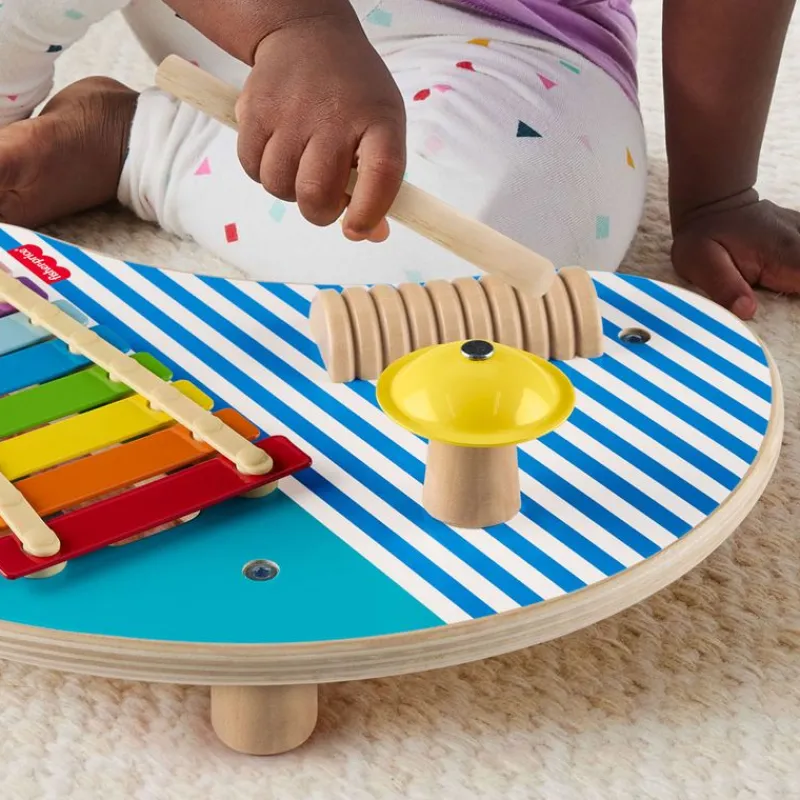 FISHER PRICE Juegos De Madera|Instrumentos Musicales-Mesa de Madera con 3 Instrumentos de Percusión