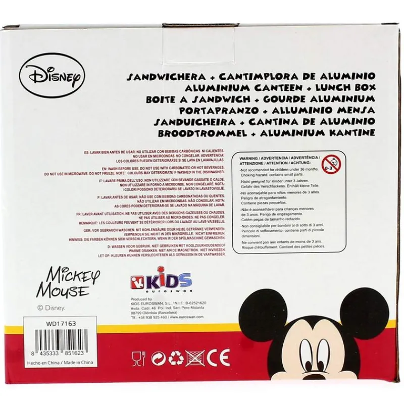KIDS EUROSWAN Escolar-Mickey Mouse Sandwich con Cantimplora