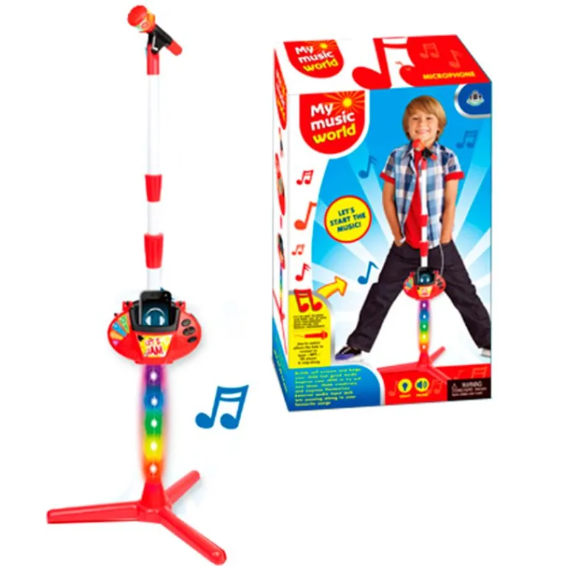 DRIM DISCOUNT Instrumentos Musicales-Micrófono Infantil con Stand y Funciones