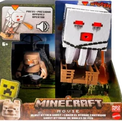 MATTEL Figuras Videojuegos|Figuras Y Figuras De Acción-Minecraft Ghast de Ataque con Proyectiles