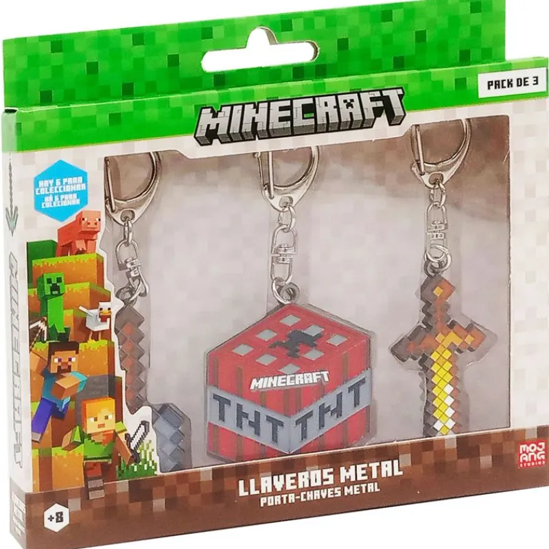 BIZAK Otros Merchandising|Figuras Y Figuras De Acción-Minecraft Pack Llaveros Arma Surtido