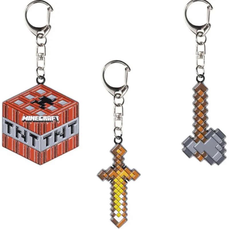 BIZAK Otros Merchandising|Figuras Y Figuras De Acción-Minecraft Pack Llaveros Arma Surtido