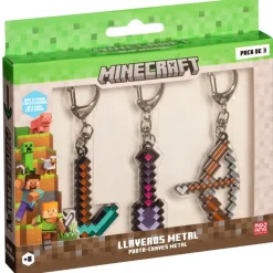 BIZAK Otros Merchandising|Figuras Y Figuras De Acción-Minecraft Pack Llaveros Arma Surtido