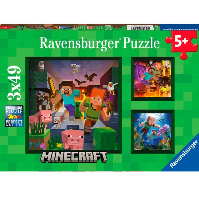 Minecraft Puzzle 3x49 Piezas*RAVENSBURGER Best