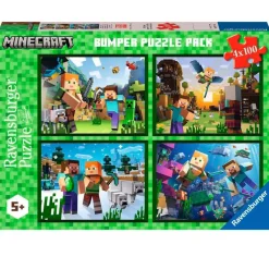 RAVENSBURGER Puzzles Y Construcciones-Minecraft Puzzle 4x100 Piezas