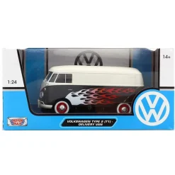 Miniatura Volkswagen Van Blanca Llamas 1:24*MOTOR MAX Discount