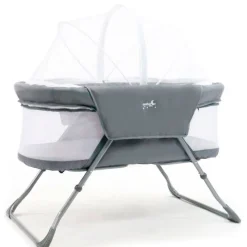 Minicuna plegable c/ mosquitera Gris*ASALVO New