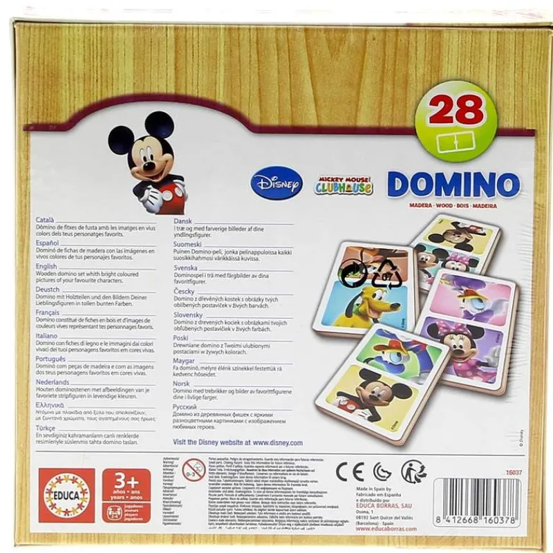 EDUCA Juegos Y Juguetes Educativos|Juegos De Mesa-Minnie/Mickey Domino 28 Piezas