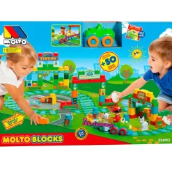 MOLTO Vehículos, Trenes Y Parkings-Blocks Tren + Tapiz