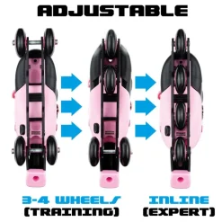 MOLTO Bicicletas, Correpasillos Y Triciclos-Roller Patines 4 en Línea Rosa