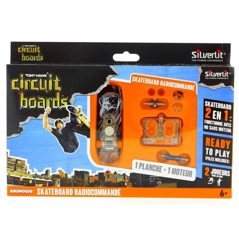 SILVERLIT Vehículos, Trenes Y Parkings-Monopatín Dedo RC Blanco y Negro